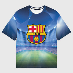 Футболка оверсайз мужская FC Barcelona, цвет: 3D-принт