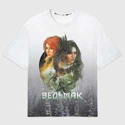 Футболка оверсайз мужская Ведьмак: Трис и Йеннифер, цвет: 3D-принт