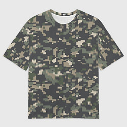 Футболка оверсайз мужская Пиксельный камуфляж, цвет: 3D-принт
