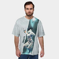 Футболка оверсайз мужская Фехтовальщик, цвет: 3D-принт — фото 2