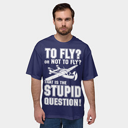Футболка оверсайз мужская Летать, или не летать?, цвет: 3D-принт — фото 2