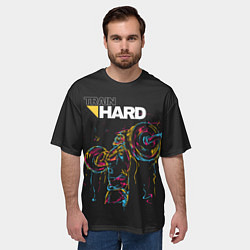 Футболка оверсайз мужская Train hard, цвет: 3D-принт — фото 2