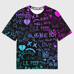 Мужская футболка оверсайз LIL PEEP LOGOBOMBING