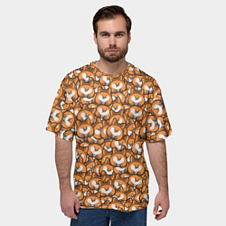 Футболка оверсайз мужская Попки Корги, цвет: 3D-принт — фото 2