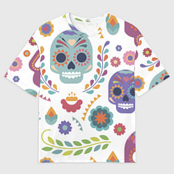 Мужская футболка оверсайз Мексиканские мотивы