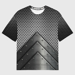Мужская футболка оверсайз Броня металлическая