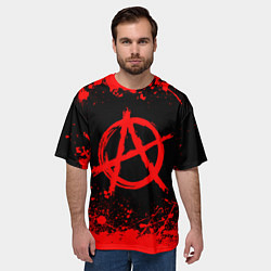Футболка оверсайз мужская АНАРХИЯ, цвет: 3D-принт — фото 2