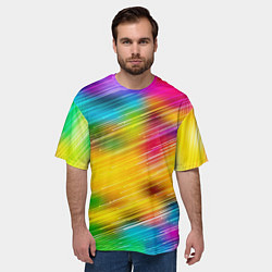 Футболка оверсайз мужская Радужный звездопад, цвет: 3D-принт — фото 2