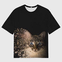 Футболка оверсайз мужская Disintegrating Cat, цвет: 3D-принт