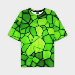 Мужская футболка оверсайз Зеленая мозаика