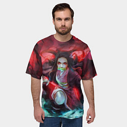 Футболка оверсайз мужская KIMETSU NO YAIBA, цвет: 3D-принт — фото 2