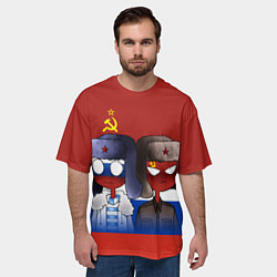 Футболка оверсайз мужская СССР - Россия, цвет: 3D-принт — фото 2