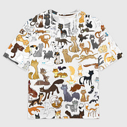 Футболка оверсайз мужская Котоколлаж 01, цвет: 3D-принт