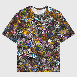 Мужская футболка оверсайз FNaF стикербомбинг