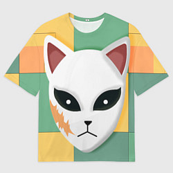 Футболка оверсайз мужская Лисья маска Сабито, цвет: 3D-принт
