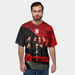 Футболка оверсайз мужская BTS, цвет: 3D-принт — фото 2