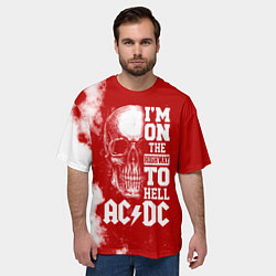 Футболка оверсайз мужская I'm on the highway to hell ACDC, цвет: 3D-принт — фото 2