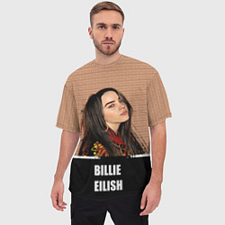 Футболка оверсайз мужская Billie Eilish, цвет: 3D-принт — фото 2