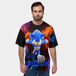 Футболка оверсайз мужская SONIC, цвет: 3D-принт — фото 2