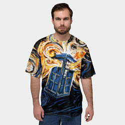 Футболка оверсайз мужская Van Gogh Tardis, цвет: 3D-принт — фото 2