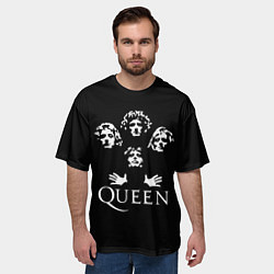 Футболка оверсайз мужская QUEEN НА СПИНЕ, цвет: 3D-принт — фото 2