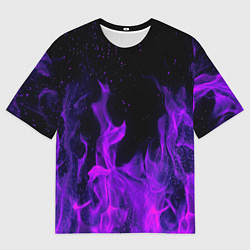 Мужская футболка оверсайз ФИОЛЕТОВЫЙ ОГОНЬ