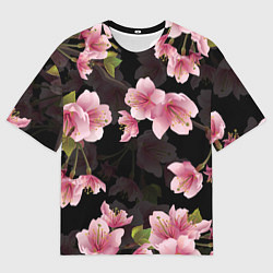 Футболка оверсайз мужская САКУРА ВИШНЯ, цвет: 3D-принт