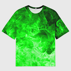Мужская футболка оверсайз ОГОНЬ GREEN NEON