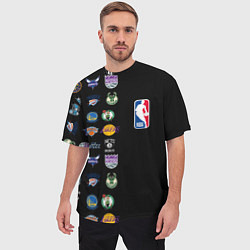 Футболка оверсайз мужская NBA Team Logos 2, цвет: 3D-принт — фото 2