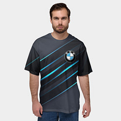 Футболка оверсайз мужская BMW, цвет: 3D-принт — фото 2