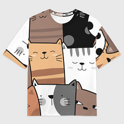 Мужская футболка оверсайз Котейки