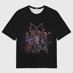 Футболка оверсайз мужская BTS, цвет: 3D-принт