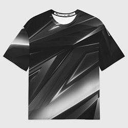 Футболка оверсайз мужская GEOMETRY STRIPES BLACK & WHITE, цвет: 3D-принт