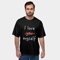 Футболка оверсайз мужская I Love myself, цвет: 3D-принт — фото 2