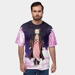 Футболка оверсайз мужская Незуко, цвет: 3D-принт — фото 2