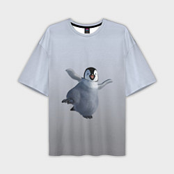 Мужская футболка оверсайз Мультяшный пингвин