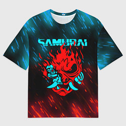 Мужская футболка оверсайз CYBERPUNK 2077 SAMURAI