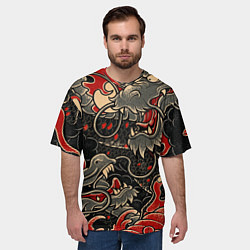 Футболка оверсайз мужская Dsquared tatoo DRAGON, цвет: 3D-принт — фото 2