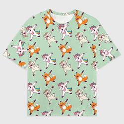 Футболка оверсайз мужская Dabbing Animals, цвет: 3D-принт