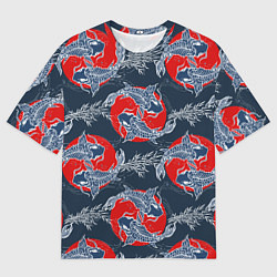 Футболка оверсайз мужская Japanese carp, цвет: 3D-принт