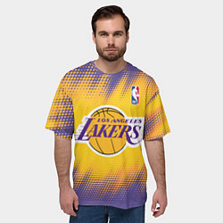 Футболка оверсайз мужская Los Angeles Lakers, цвет: 3D-принт — фото 2
