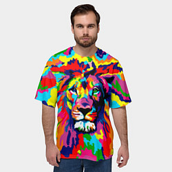 Футболка оверсайз мужская Лев Artistic Art, цвет: 3D-принт — фото 2