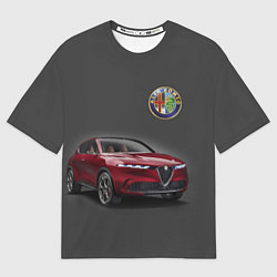 Футболка оверсайз мужская Alfa Romeo - Italy, цвет: 3D-принт