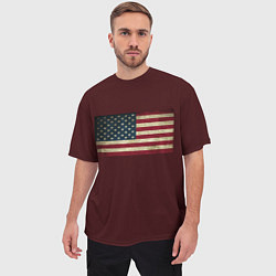 Футболка оверсайз мужская USA флаг, цвет: 3D-принт — фото 2