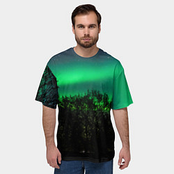 Футболка оверсайз мужская Северное сияние, цвет: 3D-принт — фото 2