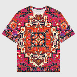 Футболка оверсайз мужская Бордовый ковер, цвет: 3D-принт
