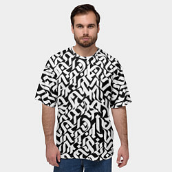 Футболка оверсайз мужская Шрифт на чёрном, цвет: 3D-принт — фото 2