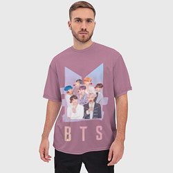 Футболка оверсайз мужская BTS, цвет: 3D-принт — фото 2
