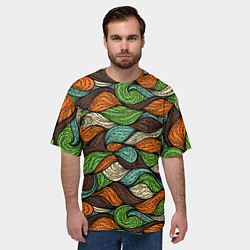 Футболка оверсайз мужская Абстрактные волны, цвет: 3D-принт — фото 2
