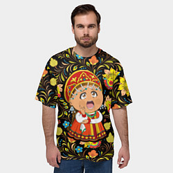 Футболка оверсайз мужская Русская красавица, цвет: 3D-принт — фото 2